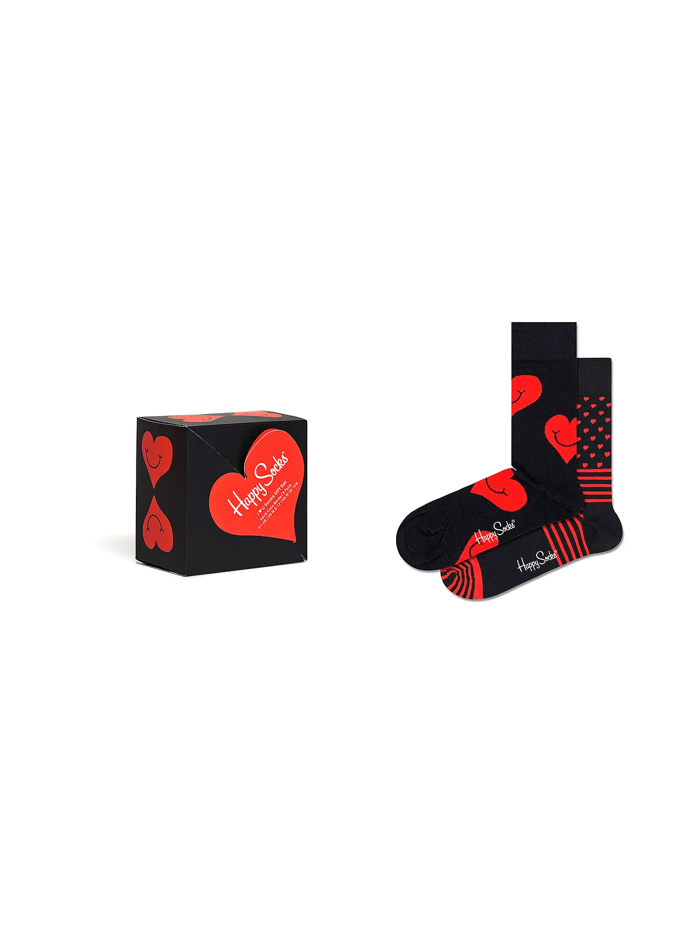 HAPPY SOCKS | Damen Socken Geschenkset I HEART YOU 2-er Pkg. 36-40 black | 